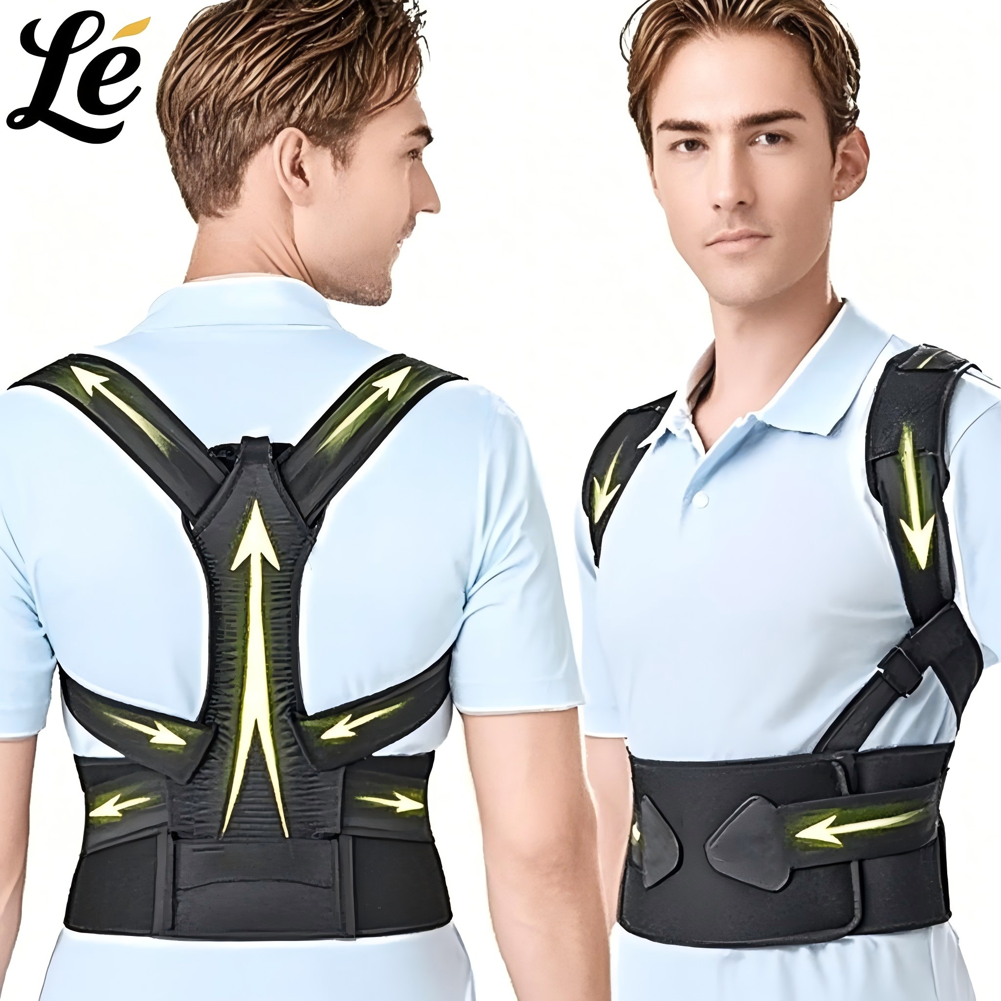 1 PC Male and Female Back Support Posture Corrector, Full Upper Back Support Back Neck Shoulders and Waist Pain Relief