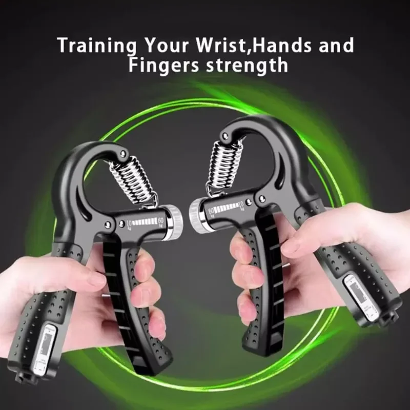 11~132lbs R-type Counting Hand Grip,Adjustable Strength Apparatus Forearm Muscle Training Dynamometer Five Finger Rehabilitation
