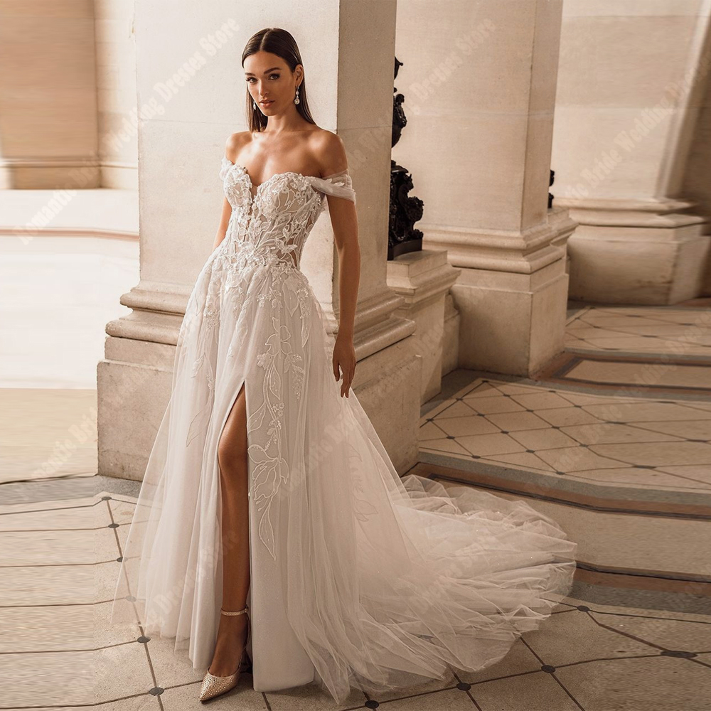 Off The Shoulder Women Wedding Dresses Sexy Tulle A-Line Bridal Gowns Engagement Banquet Princess Party Vestidos De Novias 2025