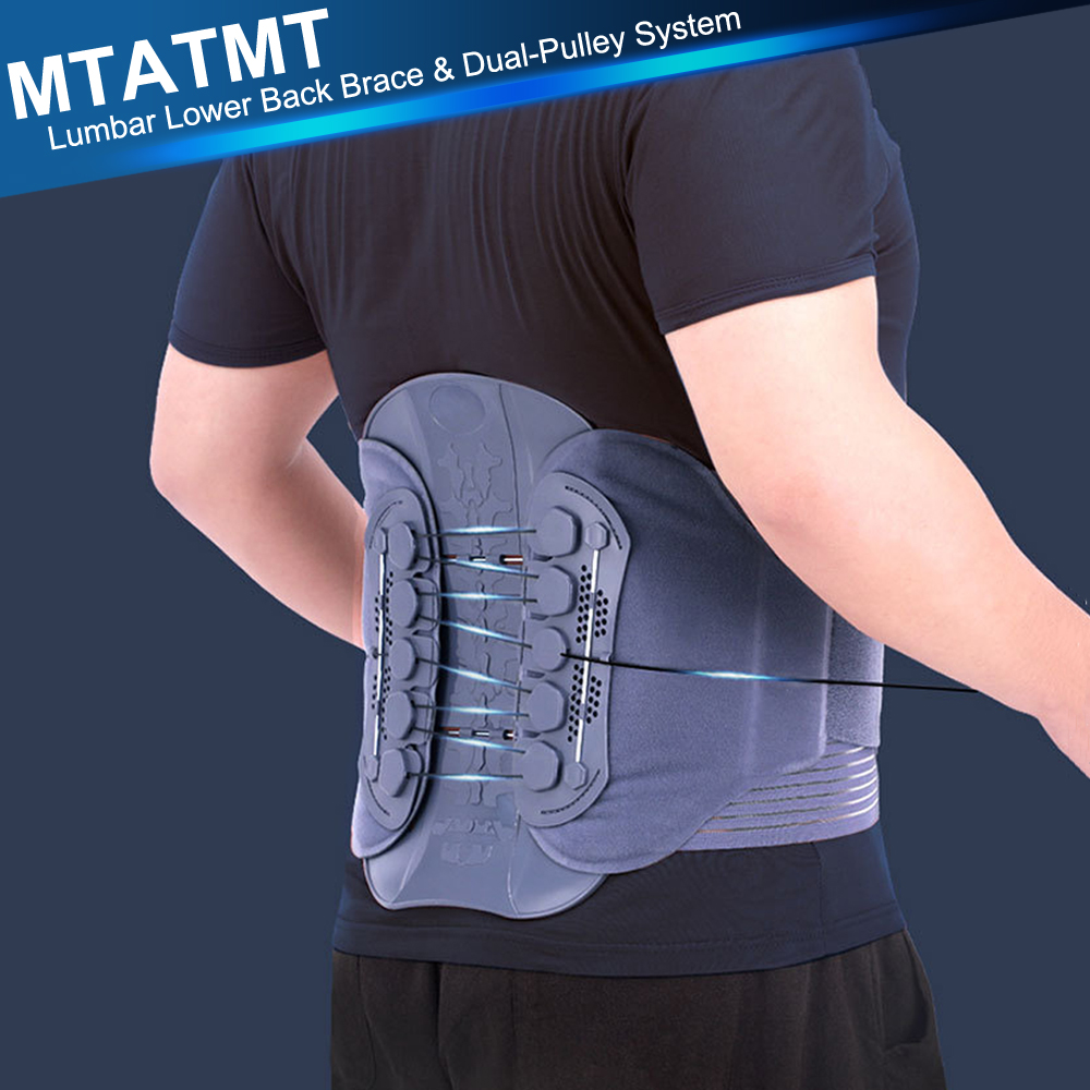 Lumbar Lower Back Brace &amp; Dual-Pulley System,Decompression Waist Sacral Orthosis Support for Strain, Sciatica Herniated Discs