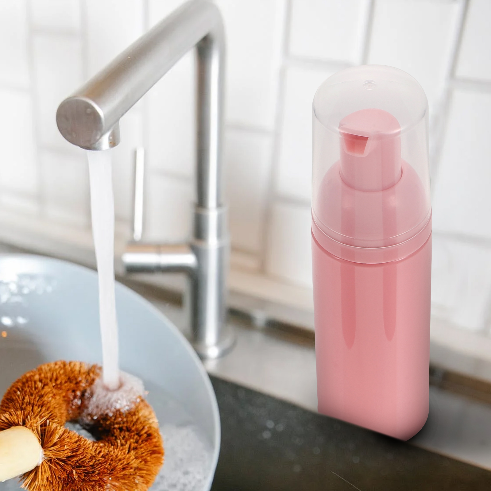 3pcs Foam Bottle Travel Lotion Foaming Bottles Dispenser Pump Soap Plastic Press Type Refillable Durable Portable