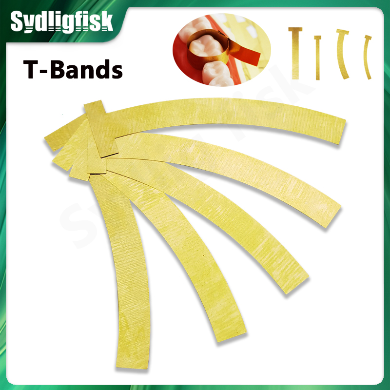 20Pc Dental T-Bands T Shape Matrix Bands Sectional Metal Matrices Bands Curved Straight Brass Steel Refill Forming Sheet Dentsit