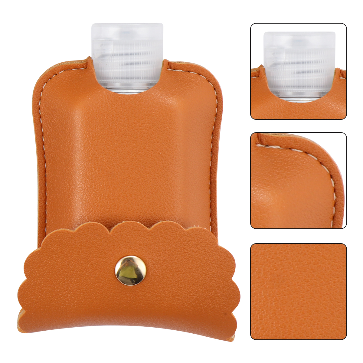 4 Sets/ Portable Hand Bottle Cover Refillable Empty Protective Hole Durable Keychain Design Small Size