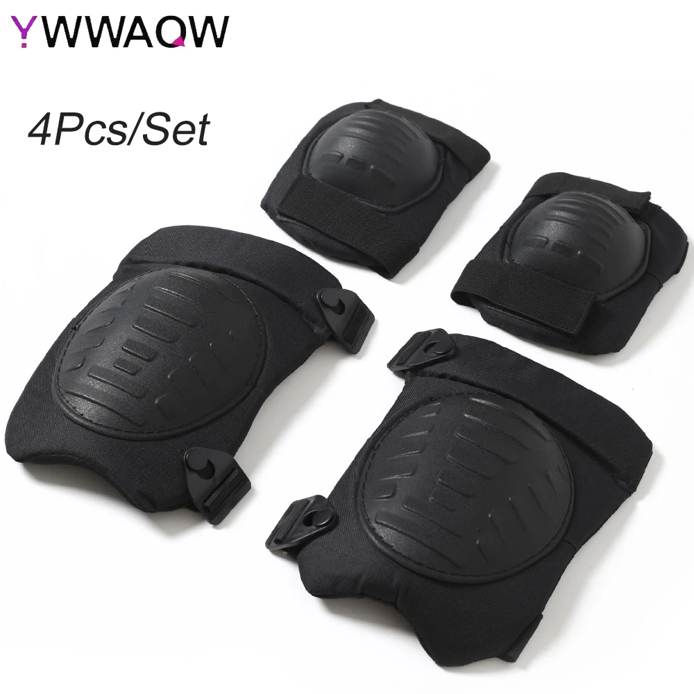 Tactical Combat Knee & Elbow Protective Pads Guard Knee and Elbow Pads Outdoor Sports Safety Gear Adjustable Shoulder Straps