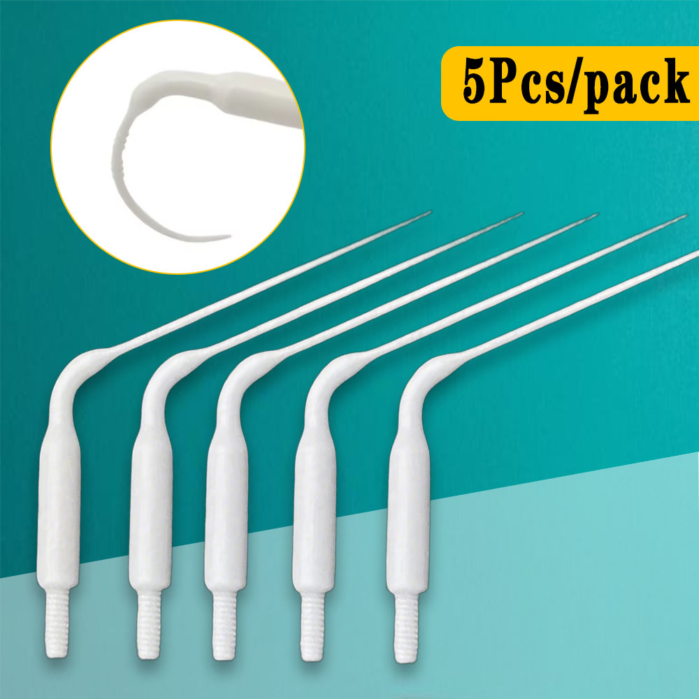 5Pcs Dental Plastic Sonic Powered Endo Irrigation Tips Root Canal Treatment Air Scaler Handpiece Ultrasonic Surgical Tools