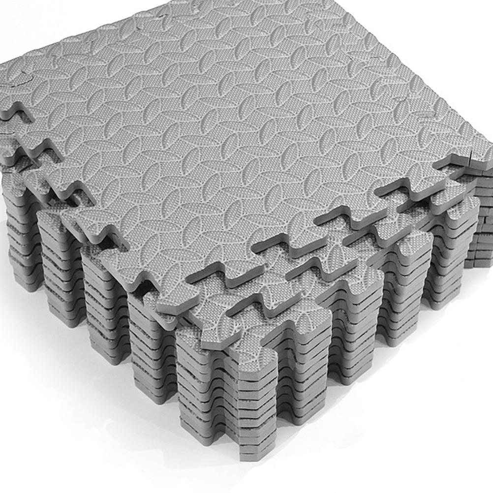 6 Pcs Foam Floor Mat Leaf Grain Play Patchwork Gym Absorption Splicing Non Slip EVA Pressure Relief Yoga Kitchen Bathroom