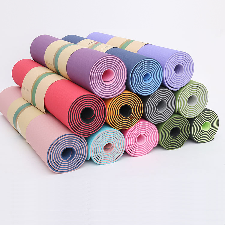 Custom Gym  Exercise Fitness Folding Gymnastics Logo 6mm Pilates Eco Friendly Tpe Yoga Mat