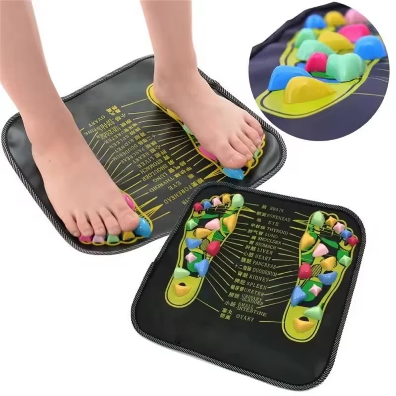 1 Pcs 35x35cm Foot Massage Yoga Mat Pebble Road Body Pain Health Fitness Foot Mat Toe Pressure Blood Circulation Plate Mat