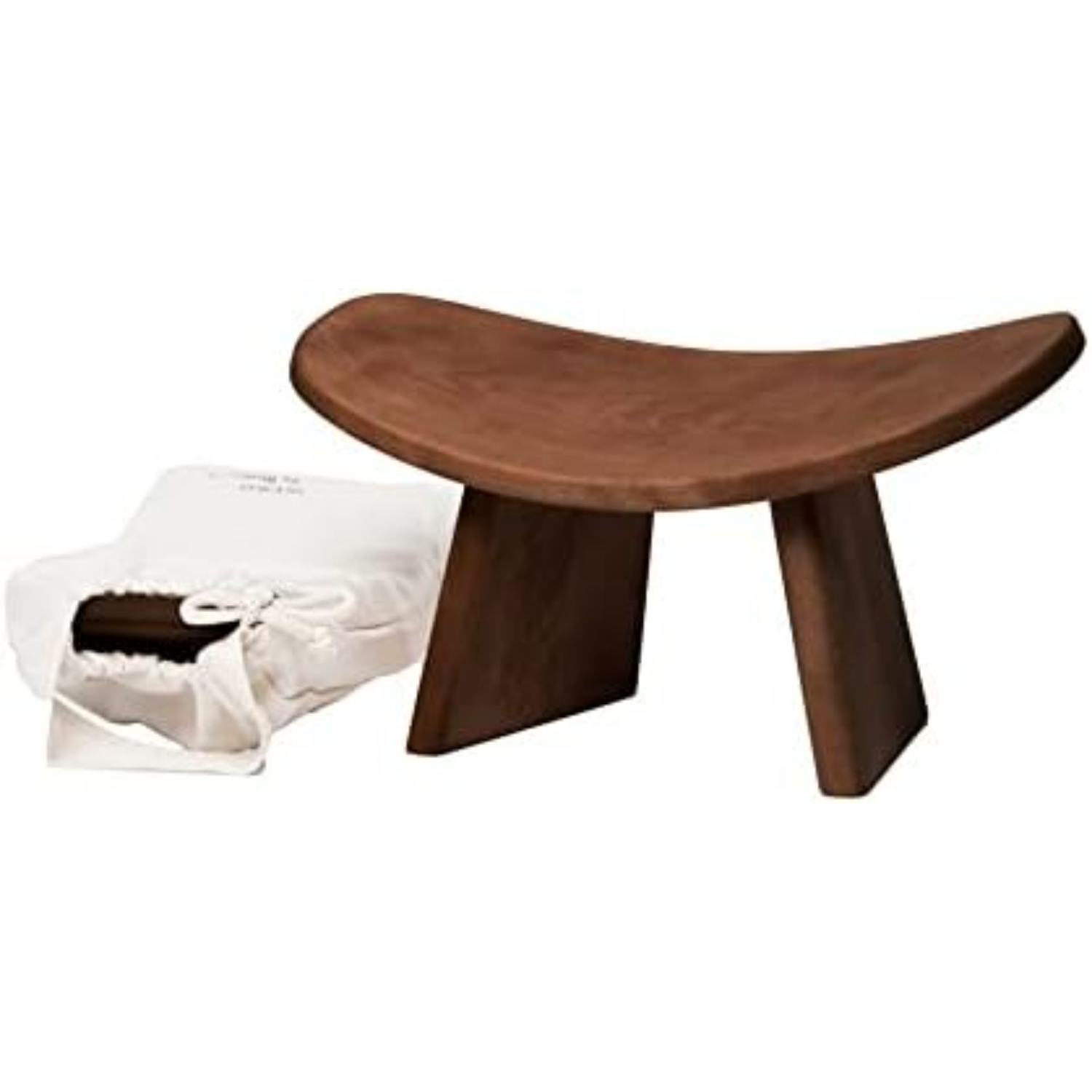 BLUECONY Meditation Bench IKUKO Original, Portable Version with Bag, Hand Made Wooden Kneeling Ergonomic Seiza Seat, Prana Yoga