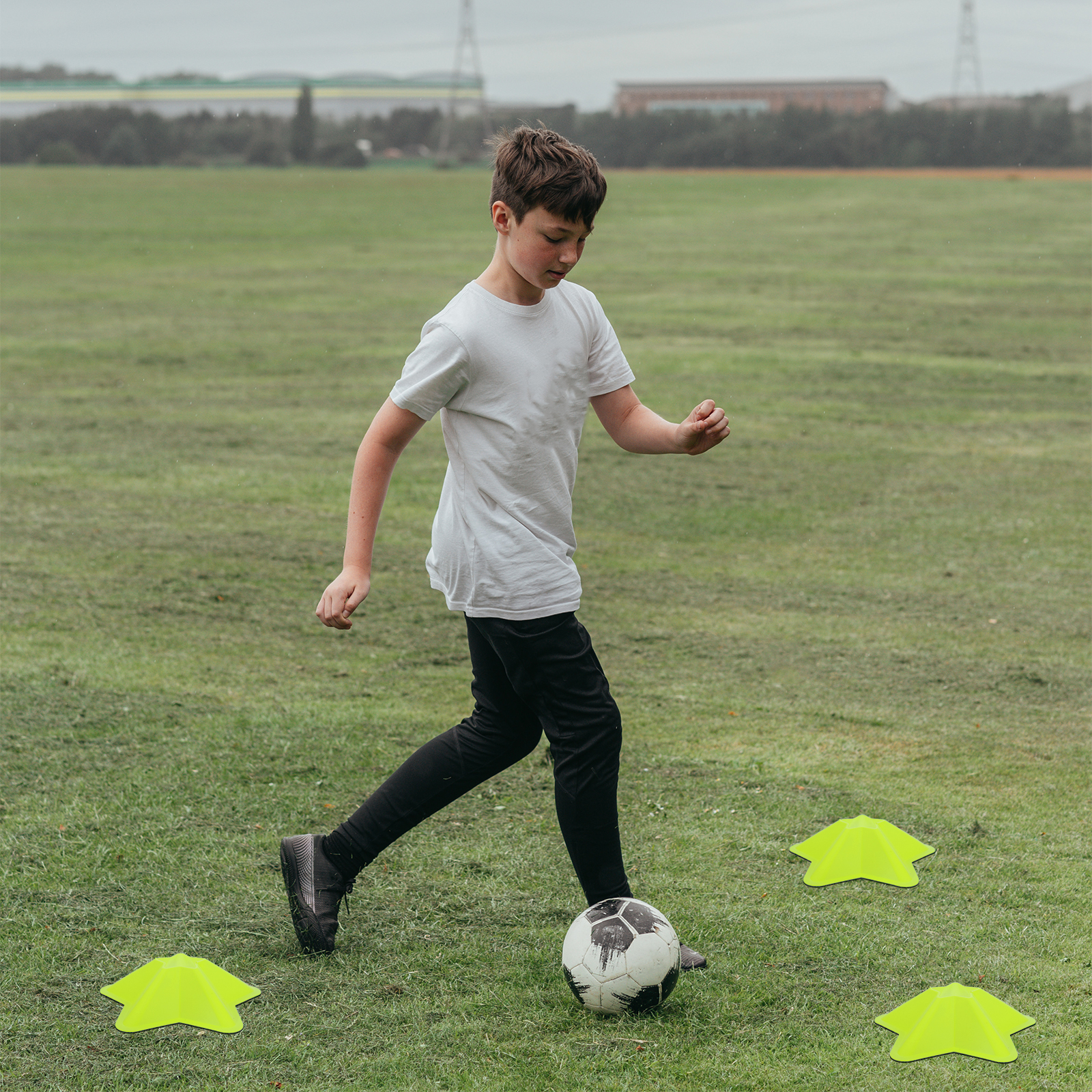 5pcs Five pointed Disc Bright Blue Football Kits Soccer Cones Durable PE Material Training Supplies Sports Accessories