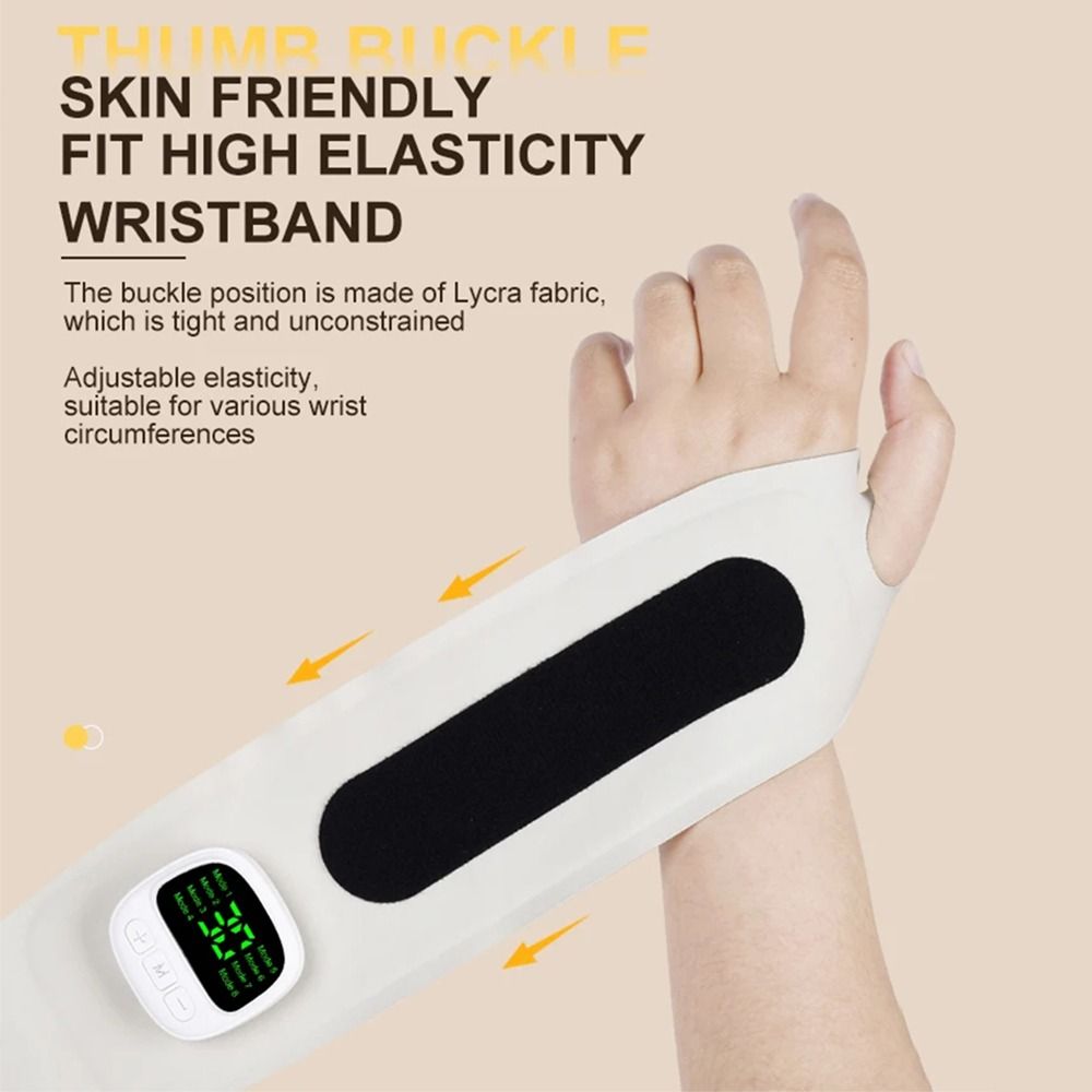 Cordless Wrist Massager USB Rechargeable 8 Mode Hand Massager Detachable Elastic Hand Massage Instrument Wrist Sprain