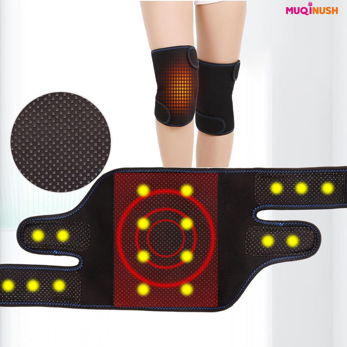 1Pair Heating Knee Pads Thickened Protective Gear Warm Comfortable for MenWomen Riding Cold Resistant Painted for Old Cold Legs