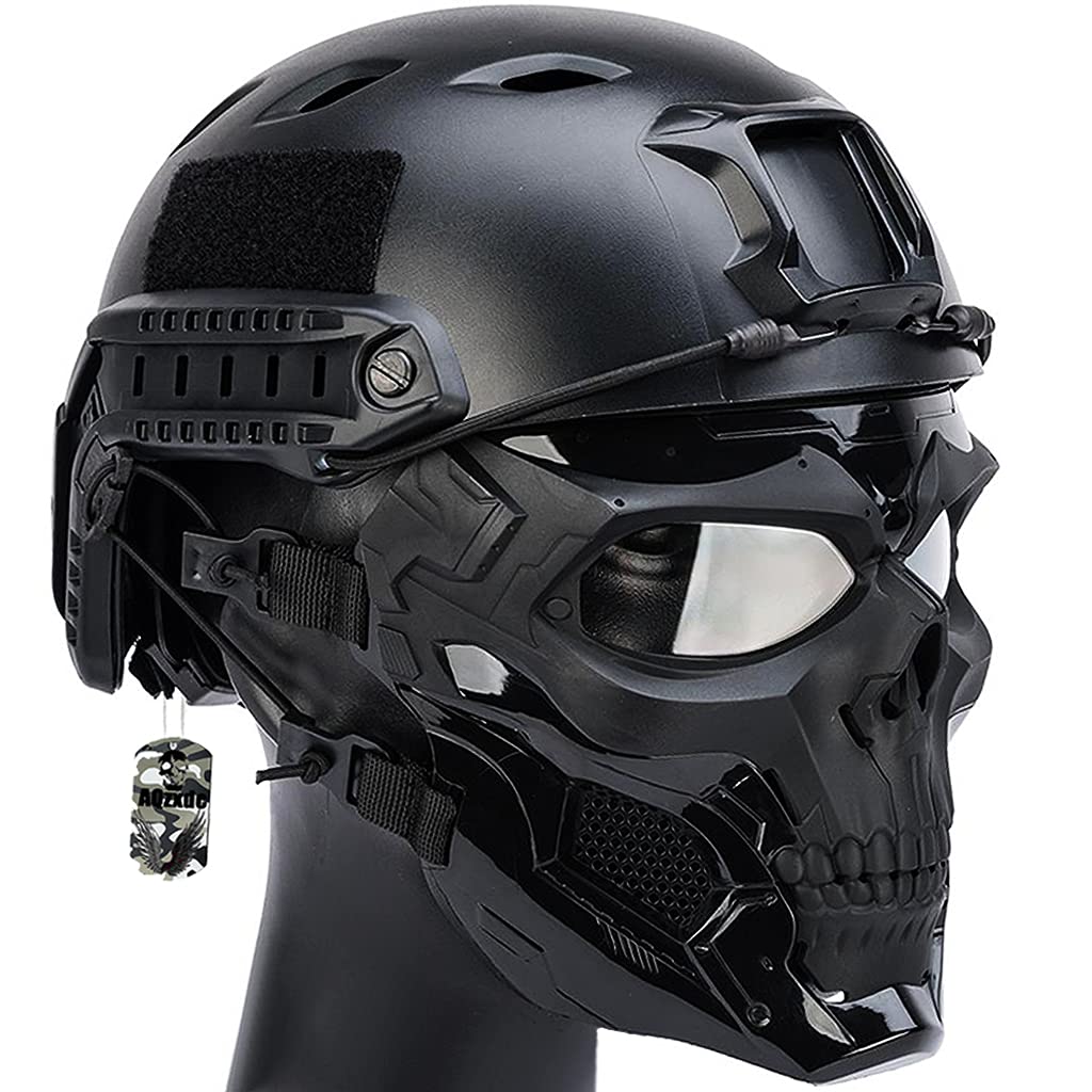 Tactical Helmet Sets with Skull Mask, Outdoor Paintball Protective Gear, Advanced EPP Pad, for Airsoft Hunting, Shooting CS