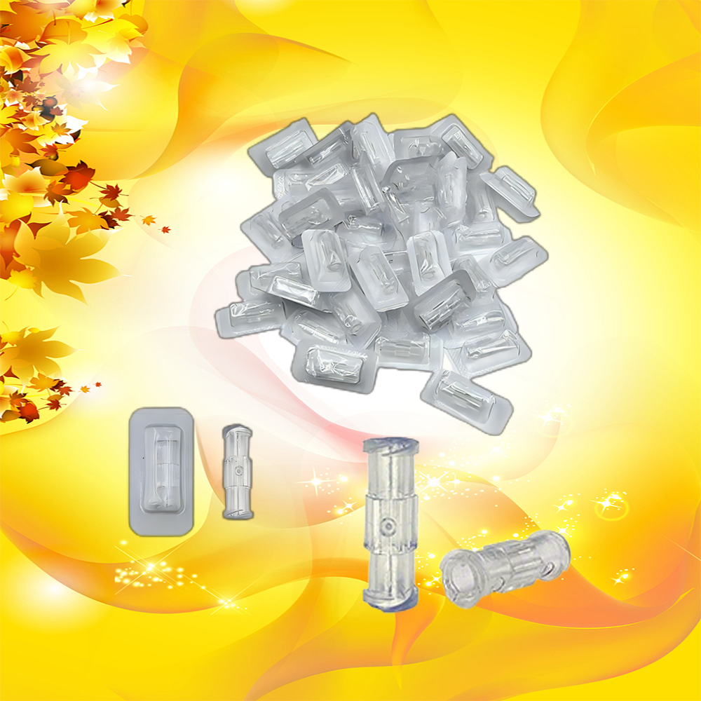Aseptic individual packaging, leak proof double helix Luer lock adapter, transparent plastic syringe connector for easy use