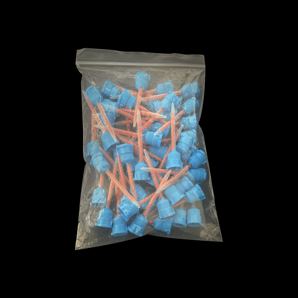 50pcs Blue Dental Mixing Tips 10:1 Disposable Dental Tips For Impression Material Silicone Rubber Lab Conveying Mixing Head Tube