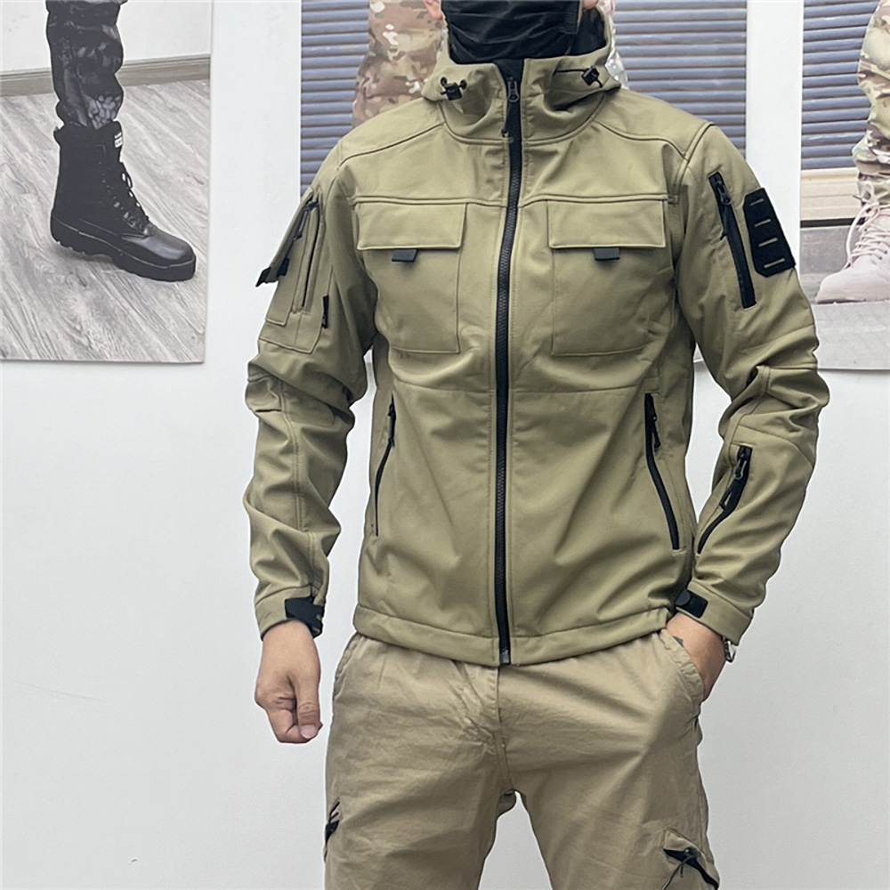 Slim Fit Soft Shell Tactical Short Jacket With Fleece For Warmth And Outdoor Sports Waterproof Scratch Resistant Charging Jacket