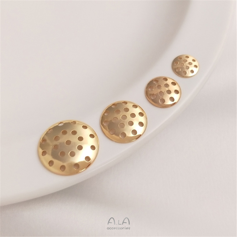 14K Gold Plated Round round pompous head net dish accessories DIY first jewelry brooch headdress material