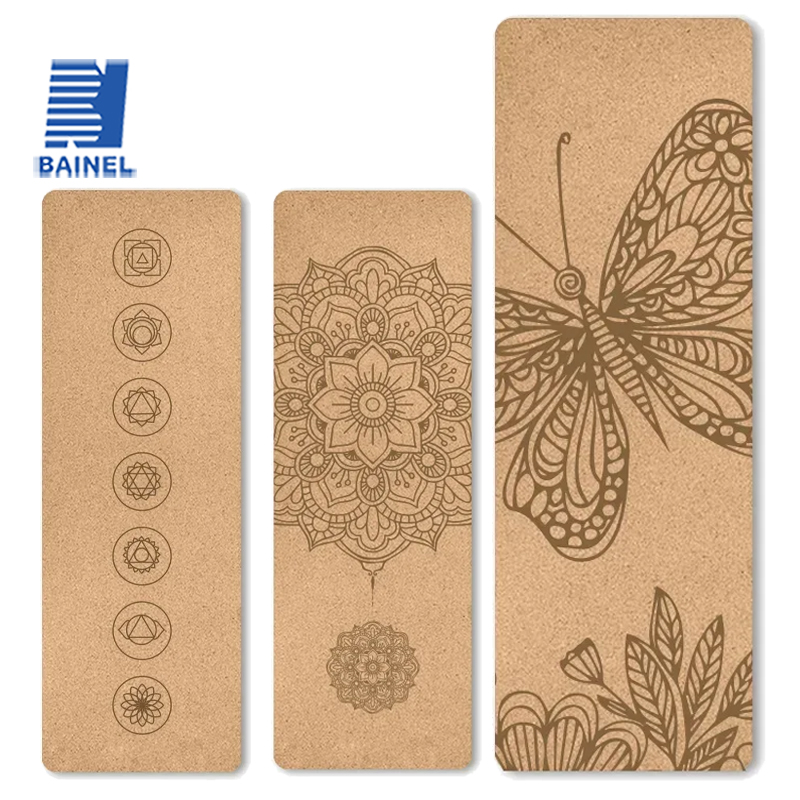 Customized Natural Cork TPE Yoga Mat Fitness Gym Sports Mats Pilates Workout Pads Non-slip Yoga Mats 5mm Absorb Sweat Odorless