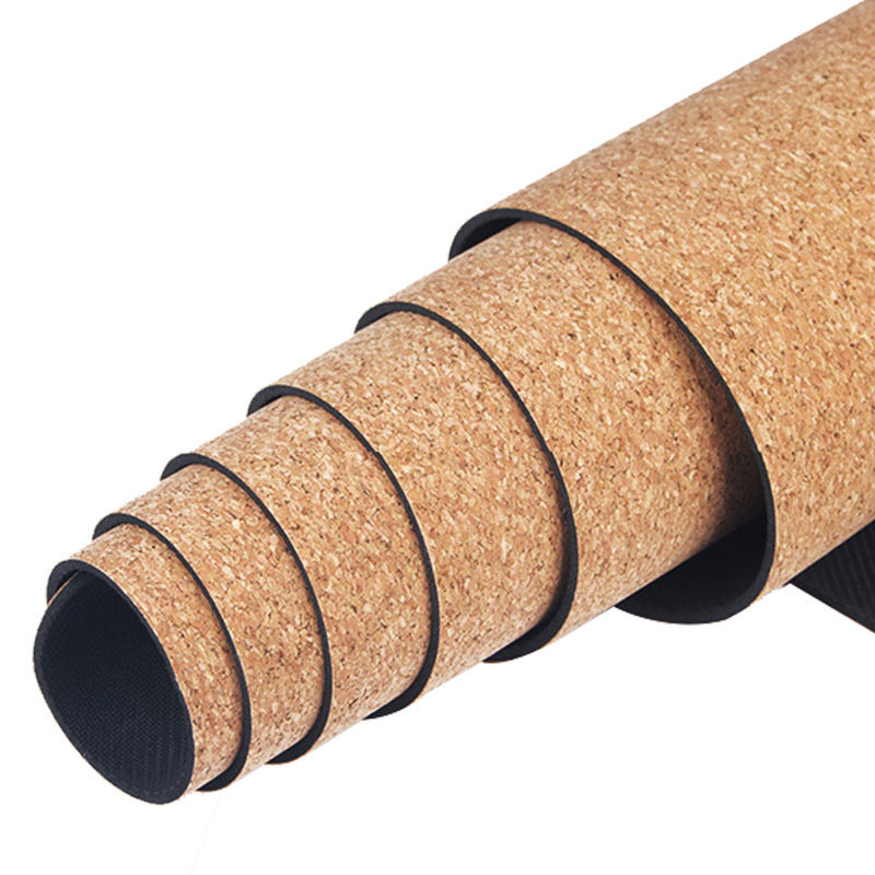 Factory Supply Customized Logo Eco-friendly Premium Travel Yoga Mat Natural Rubber Cork Robber