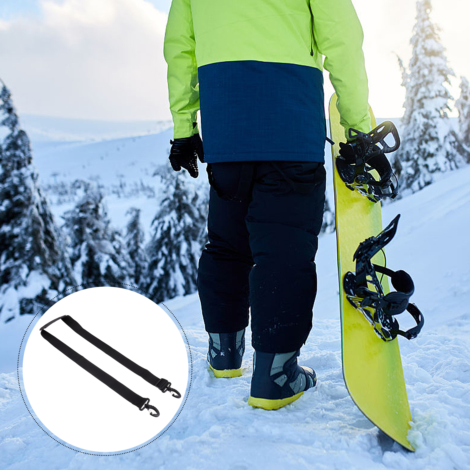 Ski Straps Snowboard Fixing Portable Adjustable Nylon EVA Material Carrying Shoulder Strap for Sports Protection