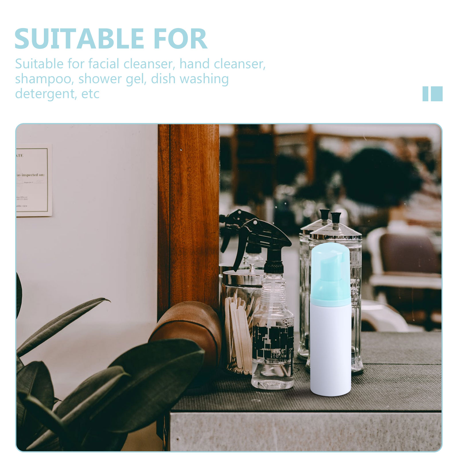 6 Pcs Foaming Bottle Portable Facial Cleanser Pump H Soap Container Shampoo Maker Lotion Bottle Travel Toiletries Filling