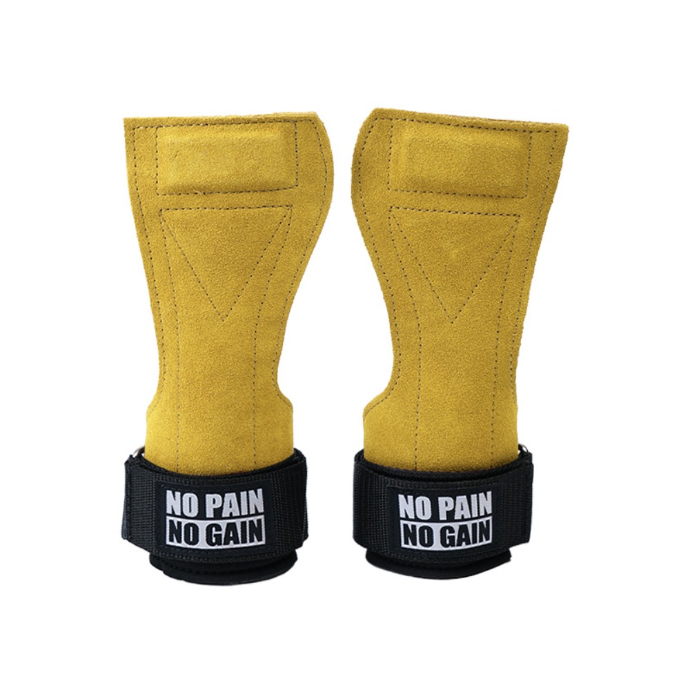 1 Pair Cowhide Fitness Power Straps Workhard Thicken Sports Wrist Pads Wear-resistant Adjustable Deadlift Power Straps Deadlift