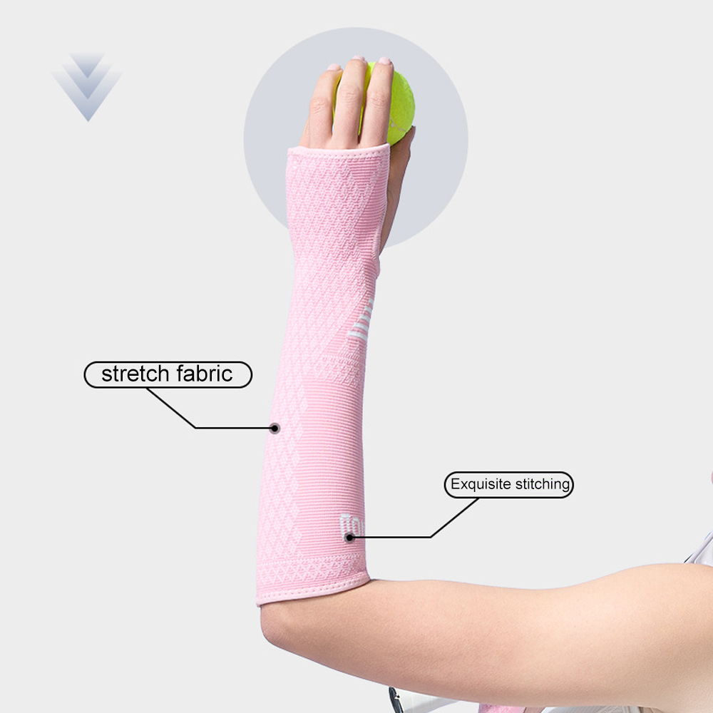 1Pair Outdoor Sports Sleeve Arm, Fingerless Gloves for Women Knit Thigh High Striped Arm Warmer Thumb Hole Stretchy Gloves