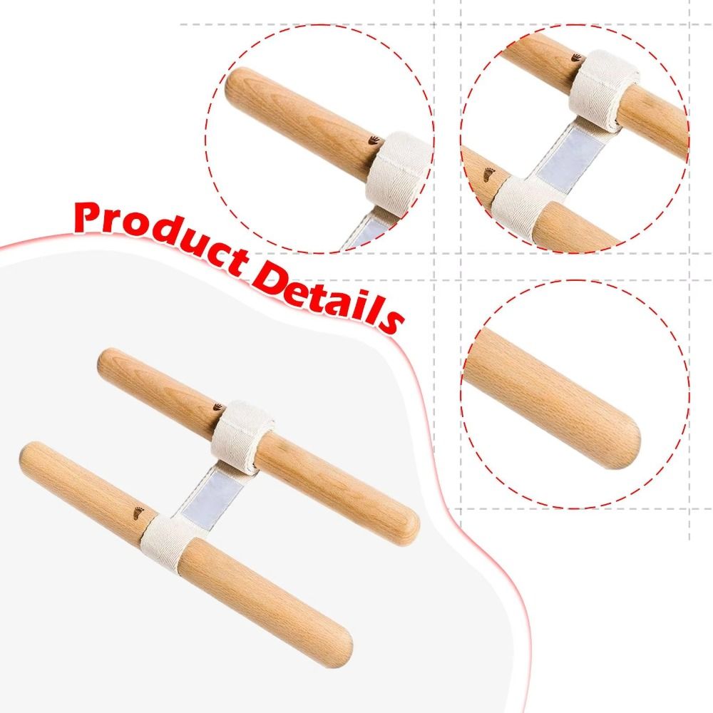 Wood Workout Equipment Yoga Strap Antiskid Multi-Functional Stretching Strap Physical Therapy Comfortable Grip Stretching Tool