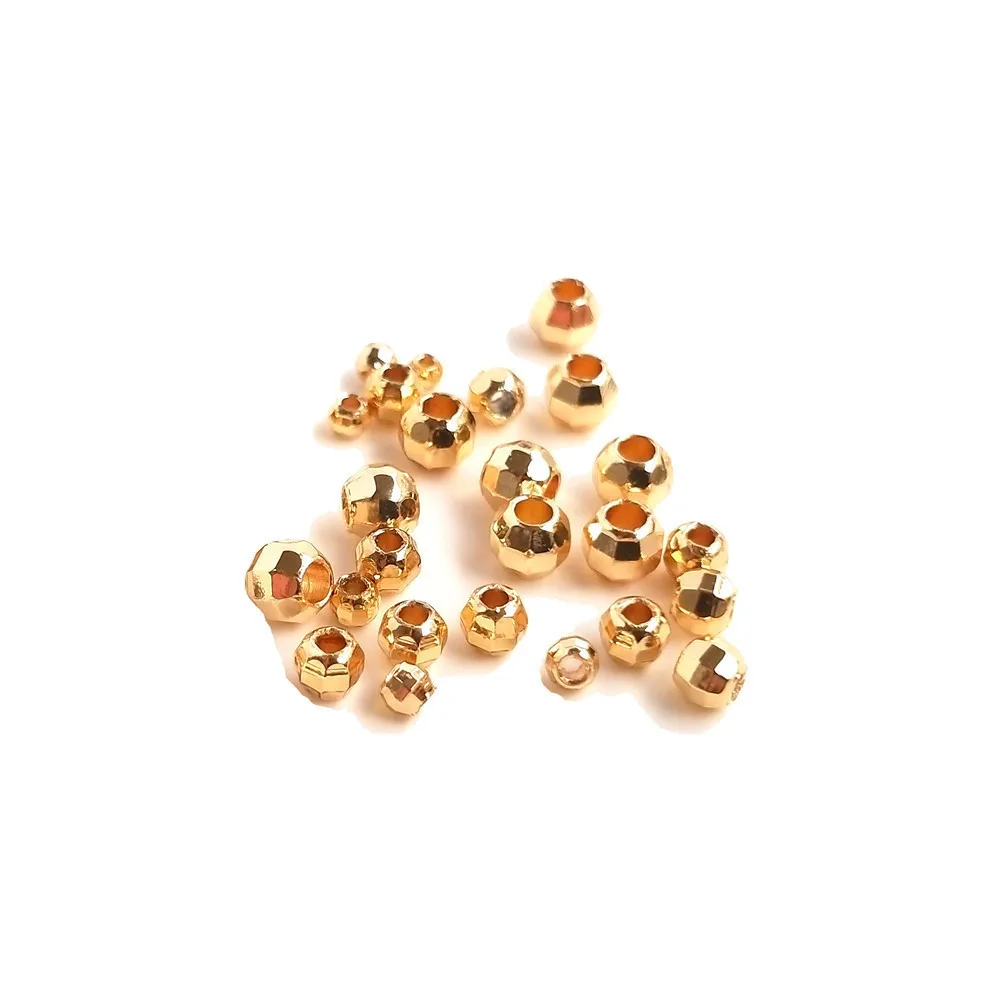 14K Gold Accessories Cut Laser Beads, Cut Corners, Loose Beads, Handmade DIY Jewelry String Decoration, Bracelet Separated Beads