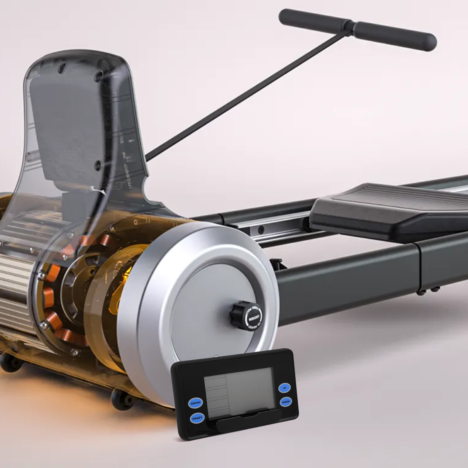 Rowing Machine Digital Display Monitor Black Fitness Equipment Counter LCD Tracker Speedometer for Home Gym Sensor