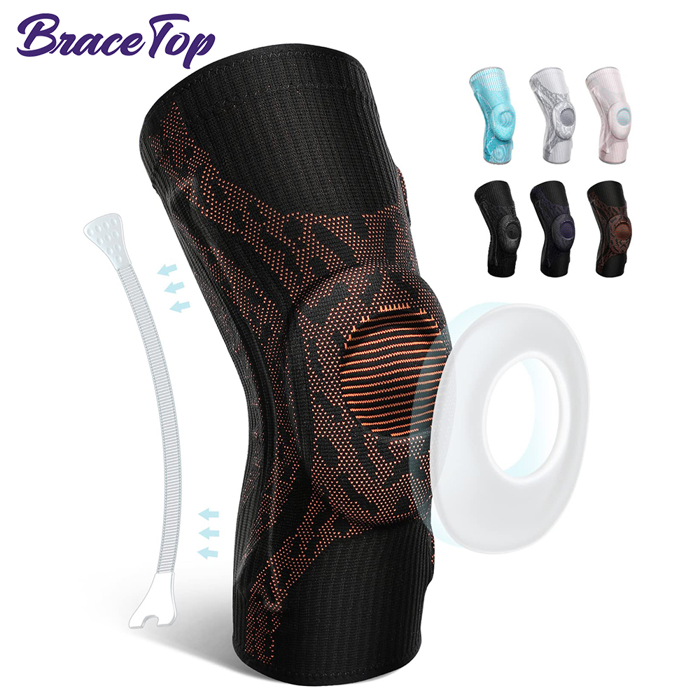 BraceTop 1PCS Knee Brace Compression Knee Sleeve Gel Pad Support & Side Stabilizers for Patella Tendon Stabilizing,Meniscus Tear