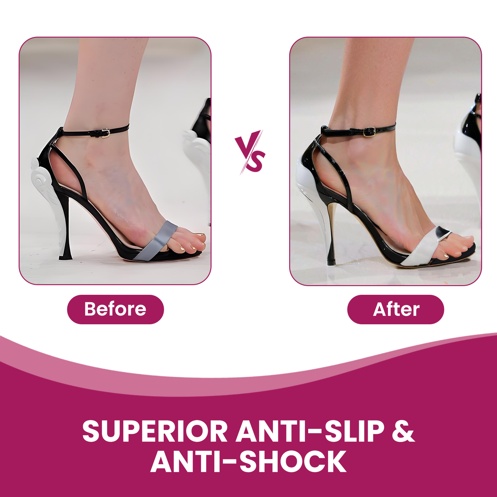 3Sizes 2Pcs/Pair Women High Heel Cushion Inserts Shock Absorption Wear Resistance Invisible Insoles Comfort Shoe Pads Foot Care