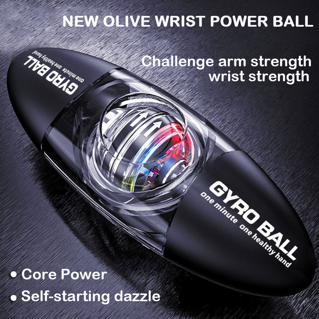 Autostart Gyro Power Ball with Color LED Light Hand Strengthener Wrist Exerciser for Grip Strength Muscle Relaxation Gyroscope