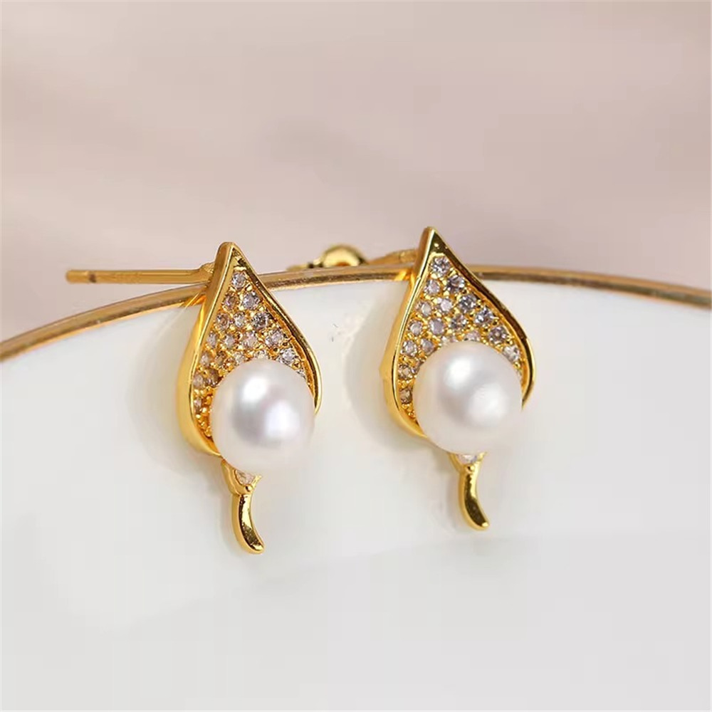 14K Gold Plated Brass Metal Post Earring Studs Stud Earrings Posts For DIY Pearl  Earring Making Accessories