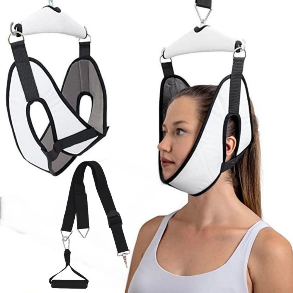 Soft Belt Cervical Neck Traction Device Adjustable Door Hanging Cervical Spine Orthosis with Storage Bag Breathable