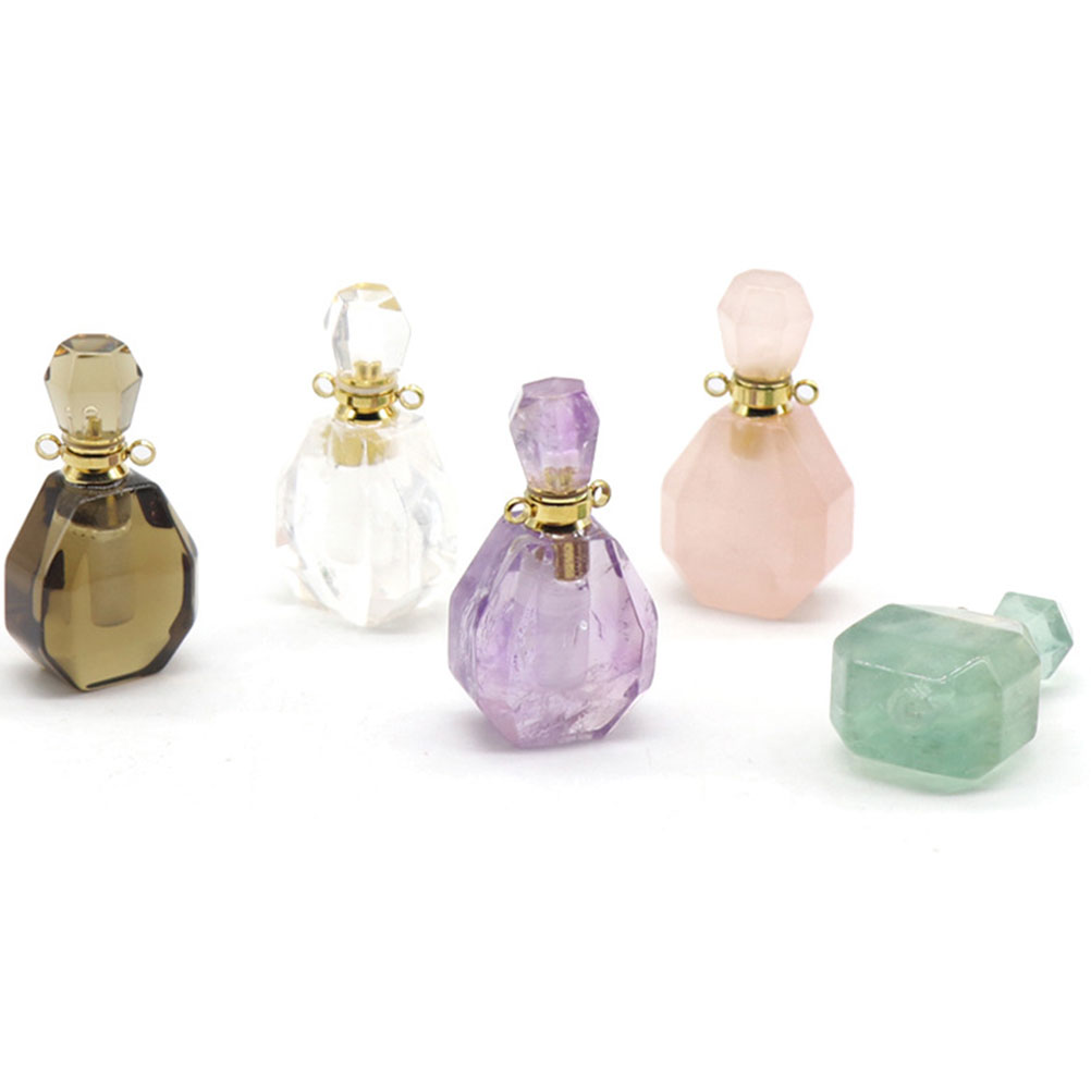 Essential Fluorite Pendant Oil Jewelry for Women Necklace Green Decorative Perfume Bottles