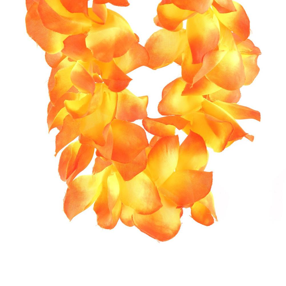 Colorful Hawaii Tropical Flower Garland Necklace 100cm Yellow Beach Party Luau Costume Accessories Yoga Fitness