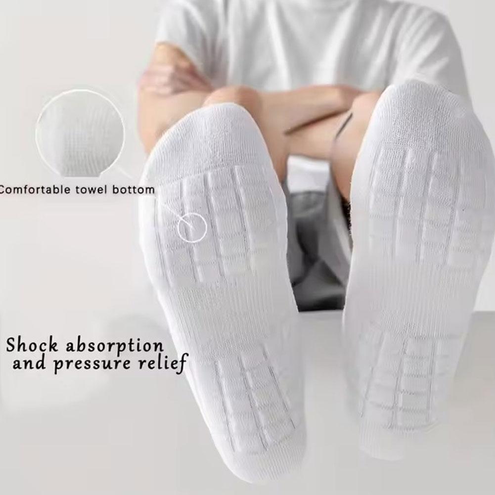 1pair Men&#039;s Cotton Socks Comfortable Breathable Thickened Towel Men Socks Anti-slip Absorption Shock Bottom ﻿ Z2Y9