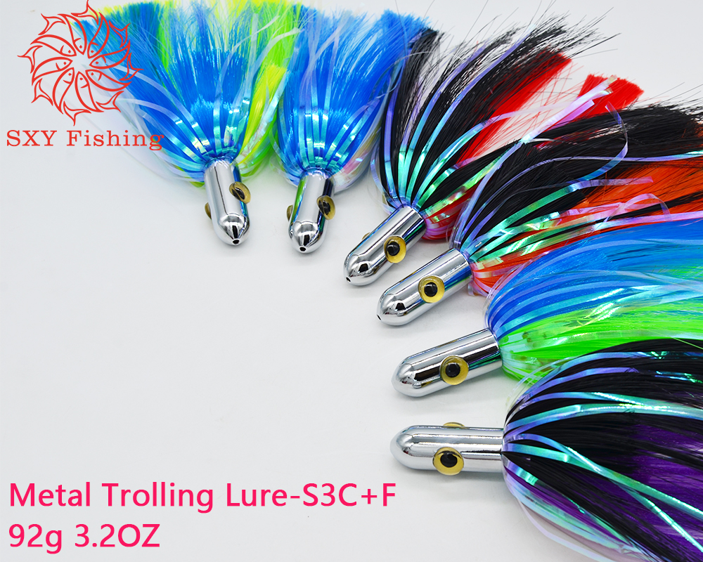 SXY FISHING Metal Trolling Bait Big Game Lures Fishing Lure Saltwater Bait Marlin Fish Lure Deep Sea Towing Bait S3C+F 9inch