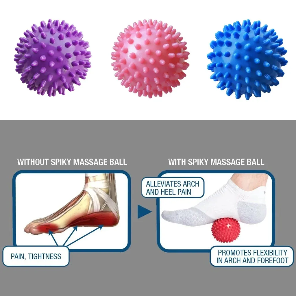 7cm Fitness Balls,Physiotherapy PVC Ball,Hard Spiked Massage Ball,Relieve Plantar Fasciitis Portable Equipment Body Sports