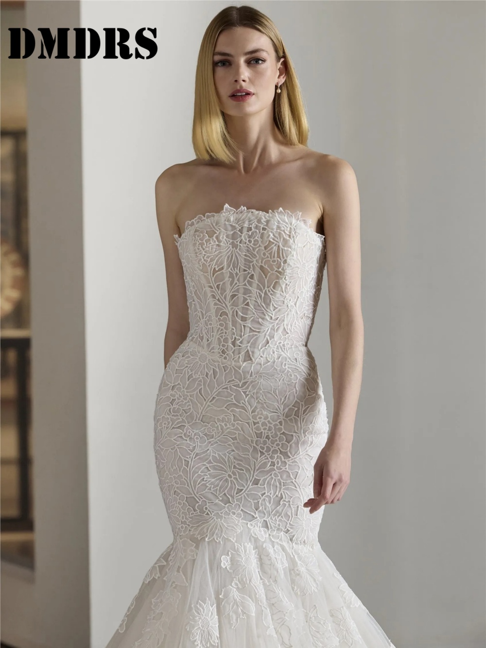 Elegant Mermaid Wedding Dress Charming Appliqué Lace Bridal Gowns Romantic Sleeveless Floor-Length Wedding Gowns Vestidos De Nov