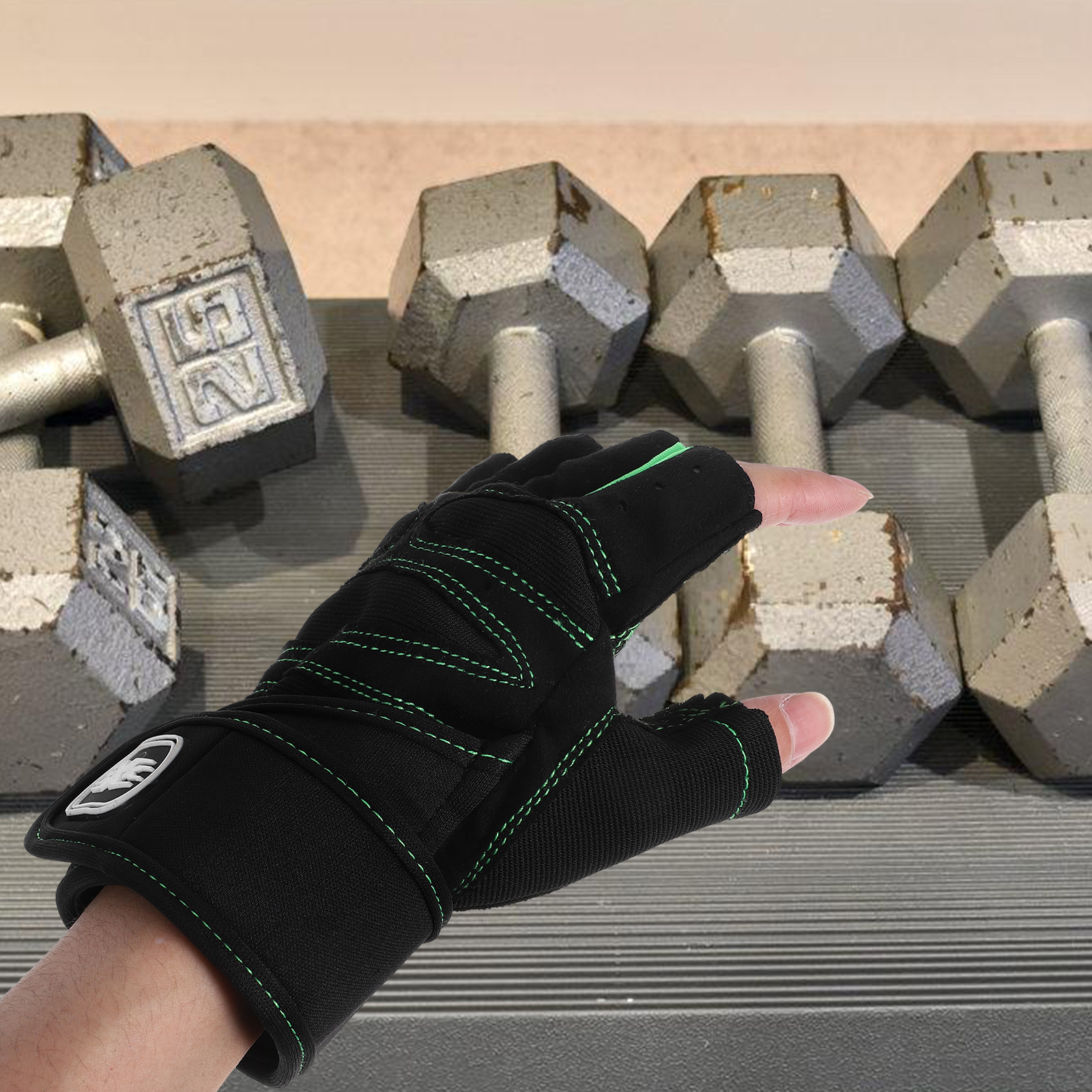 Half-finger Gloves Breathable Fitness Sports Durable Cloth Anti-slip Shock-absorbing Palms Protection Riding Mountain Climbing