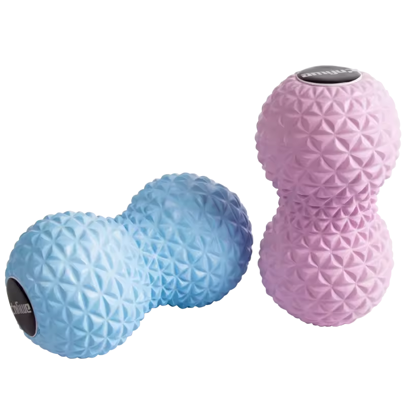 Basics High-Density Round Foam Roller for Exercise Circle Wheel Stick Dumbbell Shape Yoga Roller Muscle Recovery