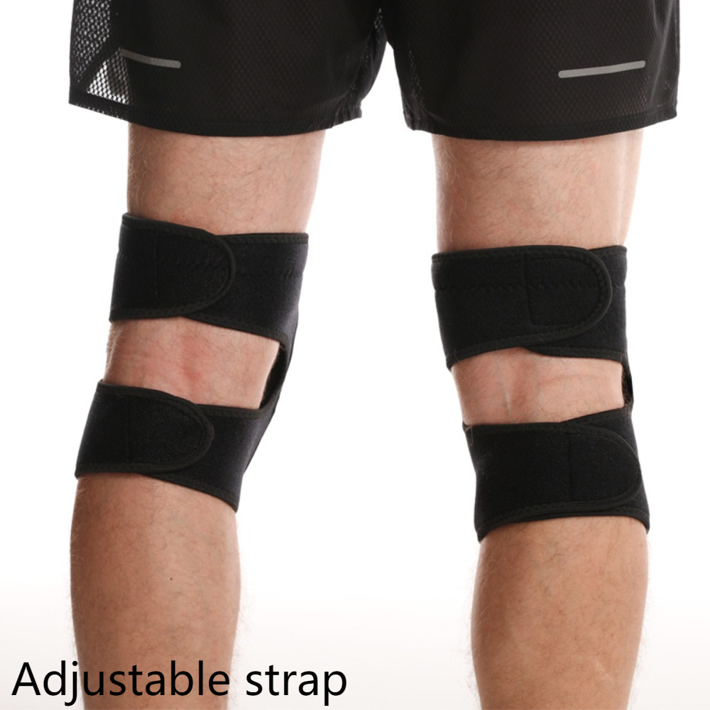 2Pcs/1Pair Double Straps Sponge Knee Pads Sports Support Protective Turtle Shell Knee Protector Thicken Elastic Knee Braces