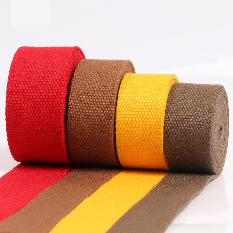 Wholesale High Tenacity Pantone Color 50 Yards 2mm Heavy Inelastic Cotton Webbing Strap for Yoga Belt