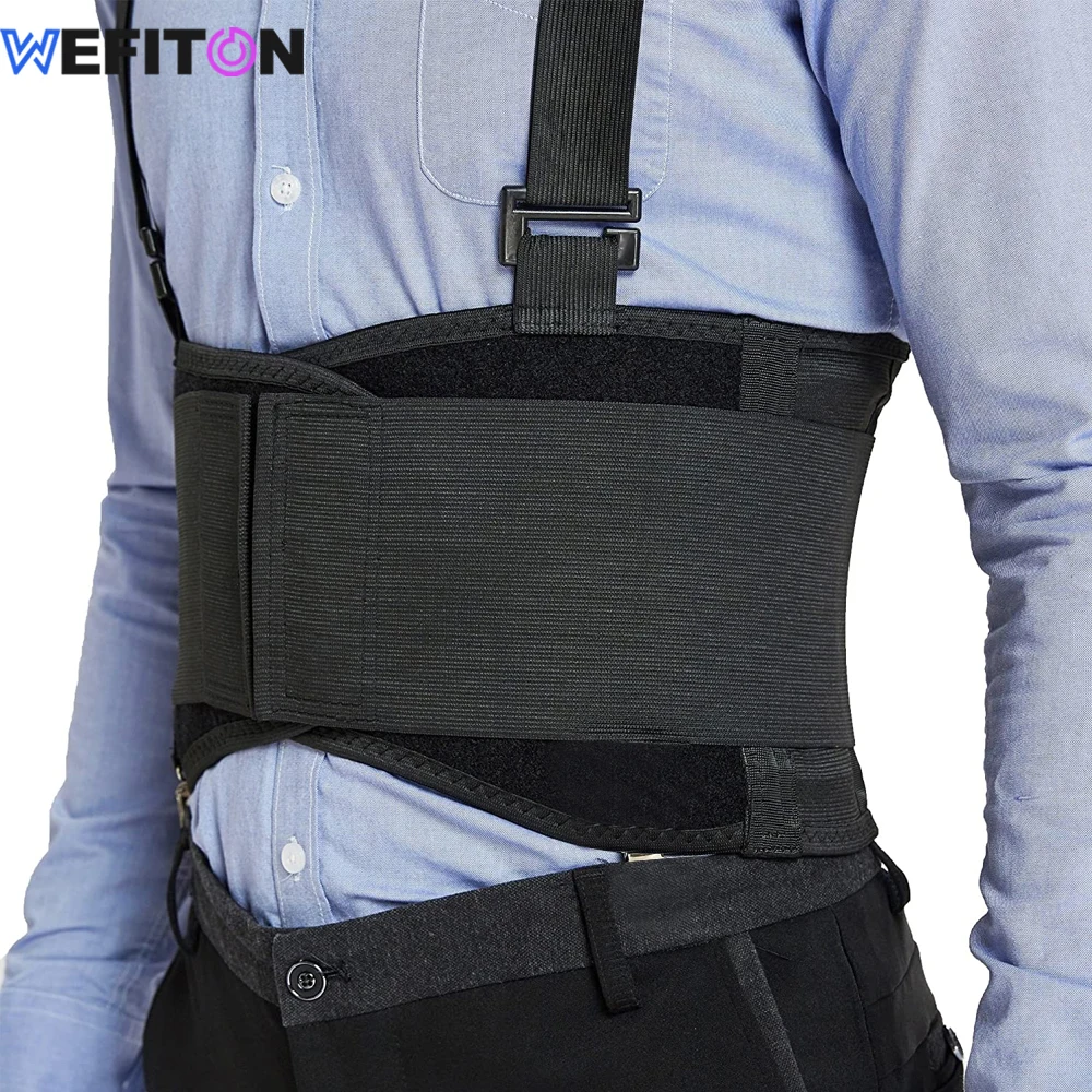 1PCS Adjustable Back Brace with Suspenders for Heavy Lifting - Lower Back Support Belt for Men Women - Work & Injury Protection