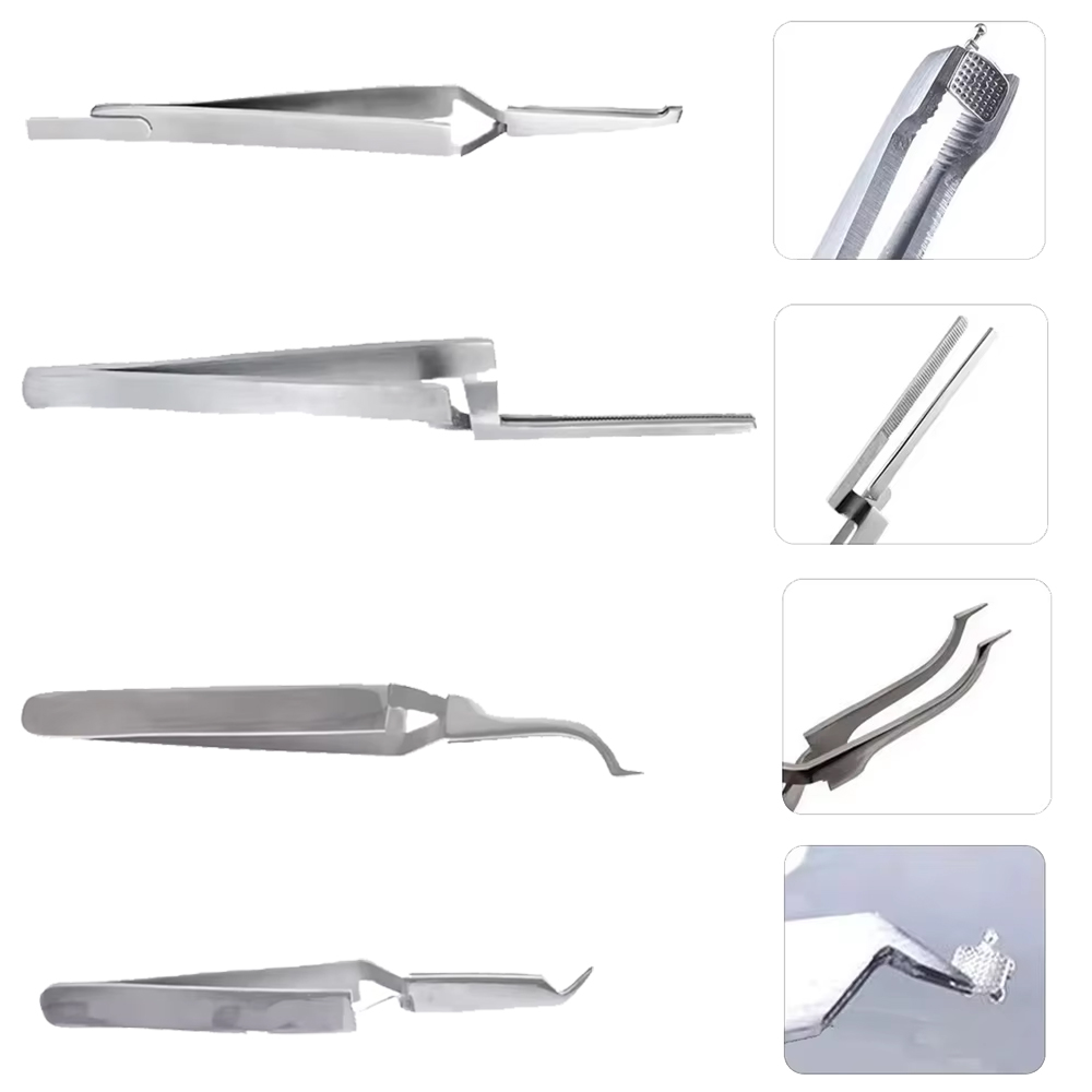 Dental Bracket Tweezers Orthodontic Reverse Buccal Tube Lingual Buttons Bonding Tweezer Holder Placer Articulating Paper Tweezer