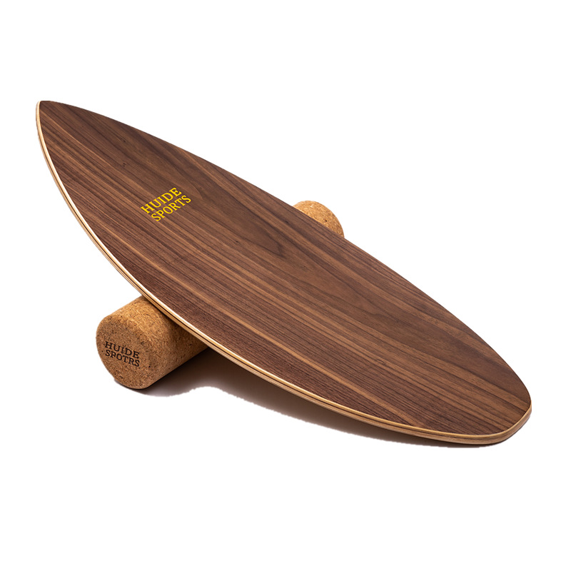 New North American Walnut Leather Fish-Shaped Balance Board Curved Wooden Fitness Ski Yoga Training Board 1688 Purchasing Agent