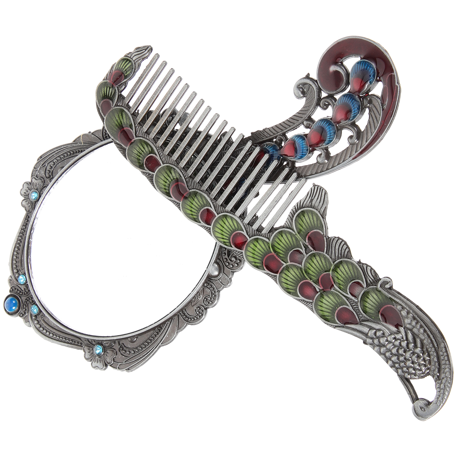 Refillable Containers Mirror Portable Vanity Magnifier Black Alloy Vintage Perfume Spray Bottle