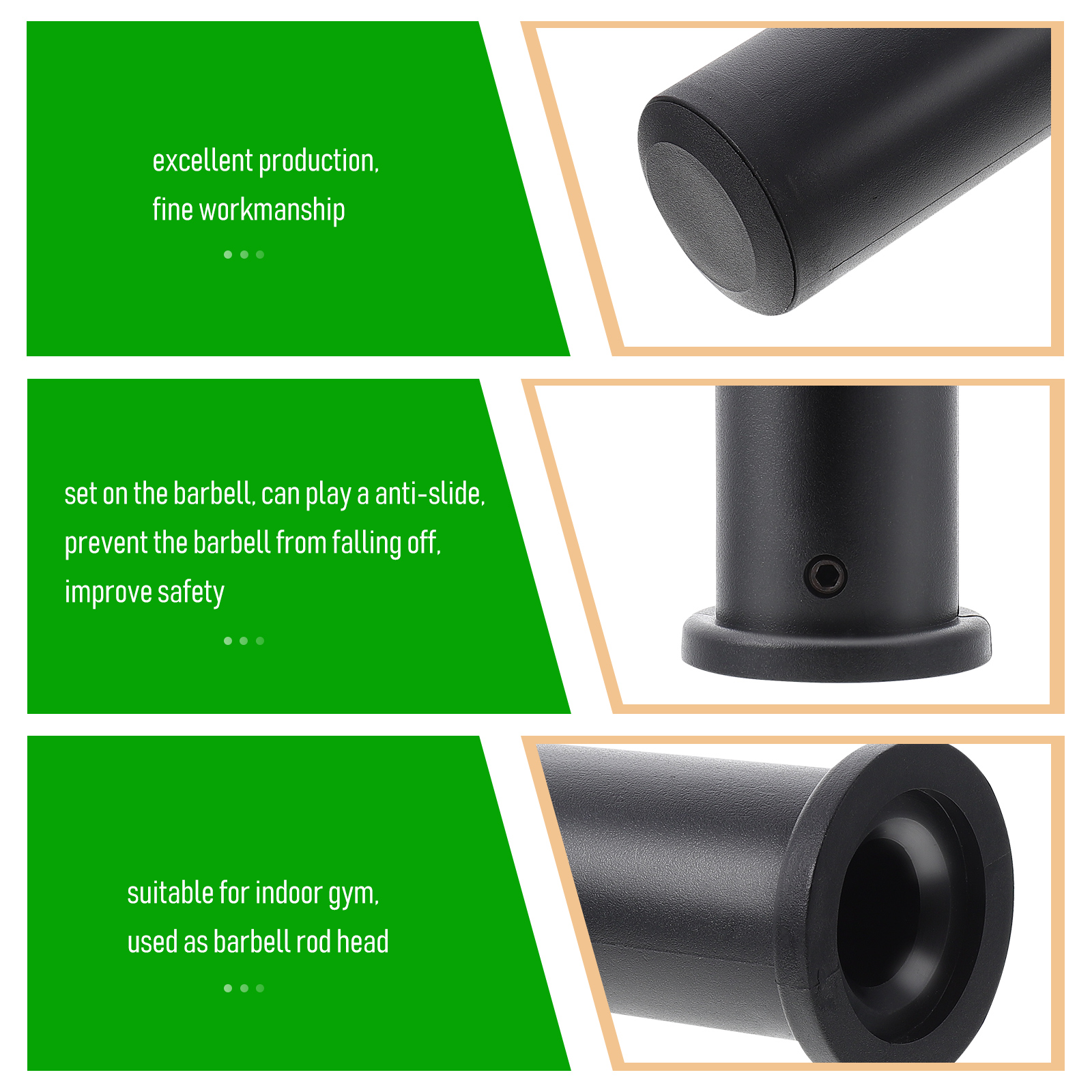 Barbell Sleeve Anti Slip H Grip Durable PP Material Fitness Accessory Gym Equipment Safety Protector For Dumbbell Rod End